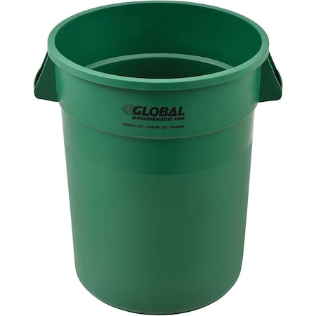 Global Industrial 32 Gallon Garbage Can, Green 240460GN